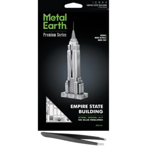 metal earth premium series empire state building 3d metal model kit bundle with tweezers fascinations