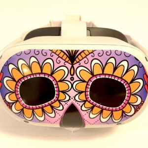 Sugar Skull (Purple) Decal for Quest 2 VR Headset - Meta/Oculus - Glossy Vinyl Sticker