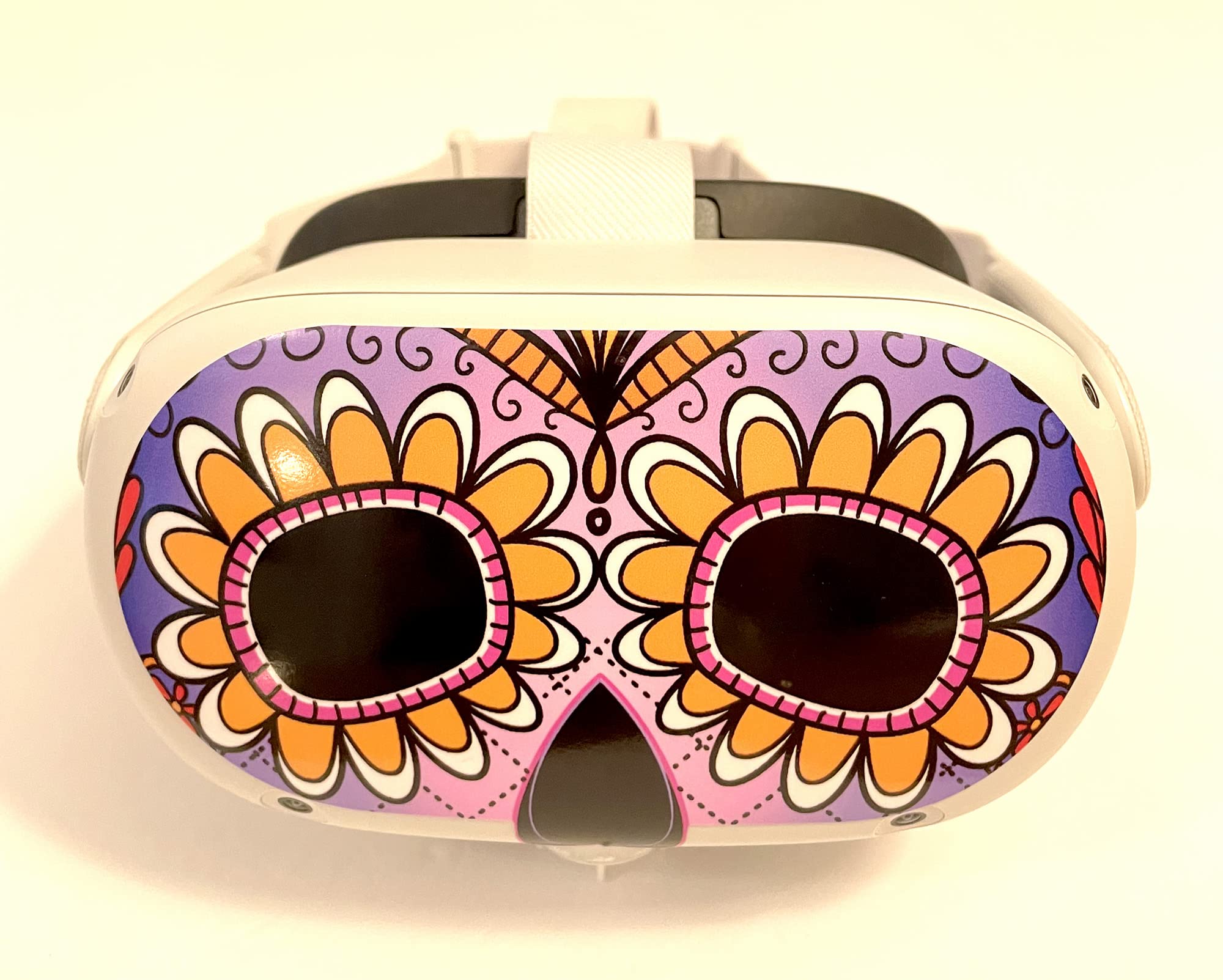 Sugar Skull (Purple) Decal for Quest 2 VR Headset - Meta/Oculus - Glossy Vinyl Sticker