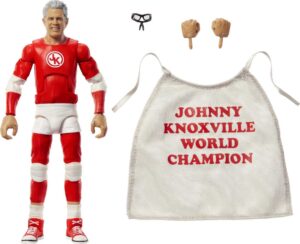 mattel wwe johnny knoxville elite collection action figure, deluxe articulation & life-like detail with iconic accessories, 6-inch