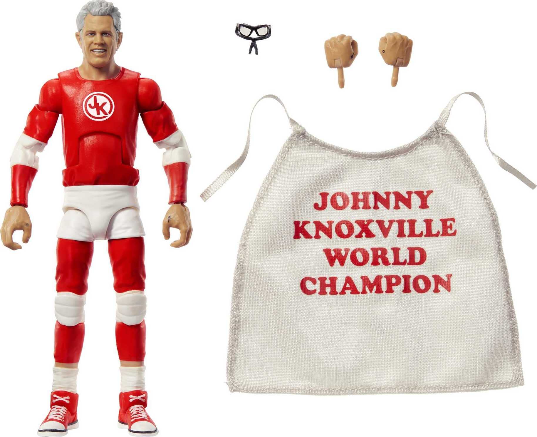 Mattel WWE Johnny Knoxville Elite Collection Action Figure, Deluxe Articulation & Life-like Detail with Iconic Accessories, 6-inch