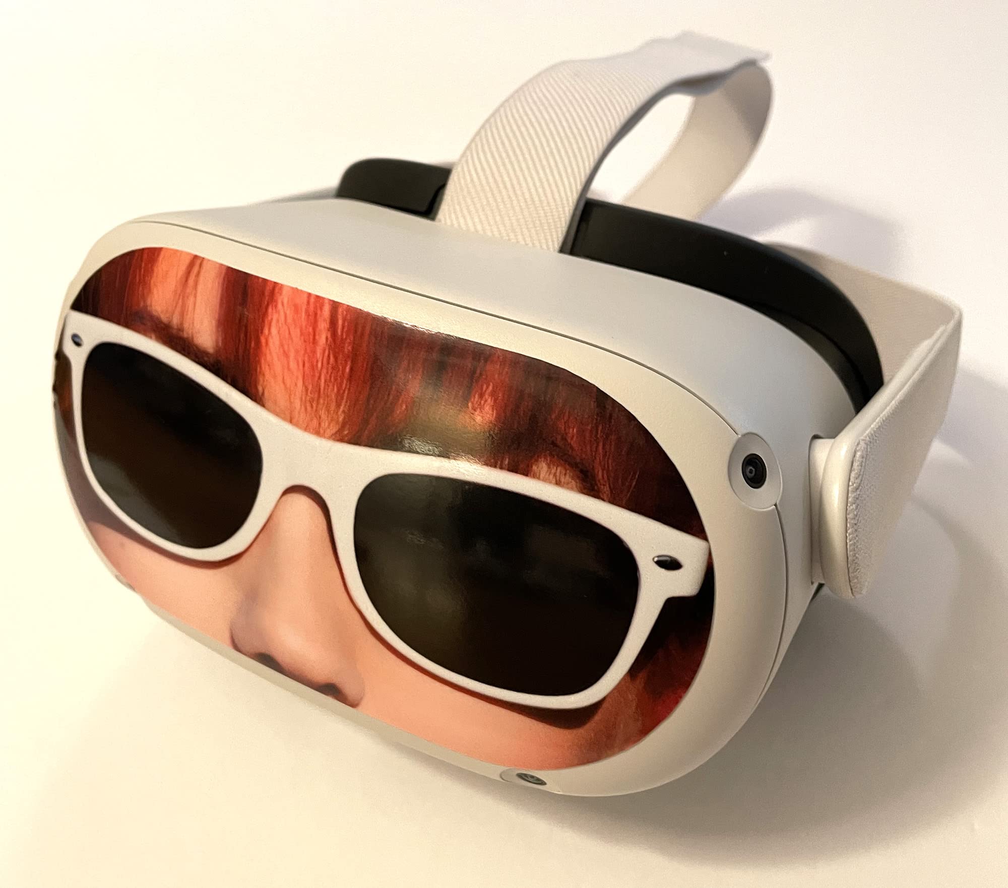 Redhead with White Sunglasses Decal for Quest 2 VR Headset - Meta/Oculus - Glossy Vinyl Sticker