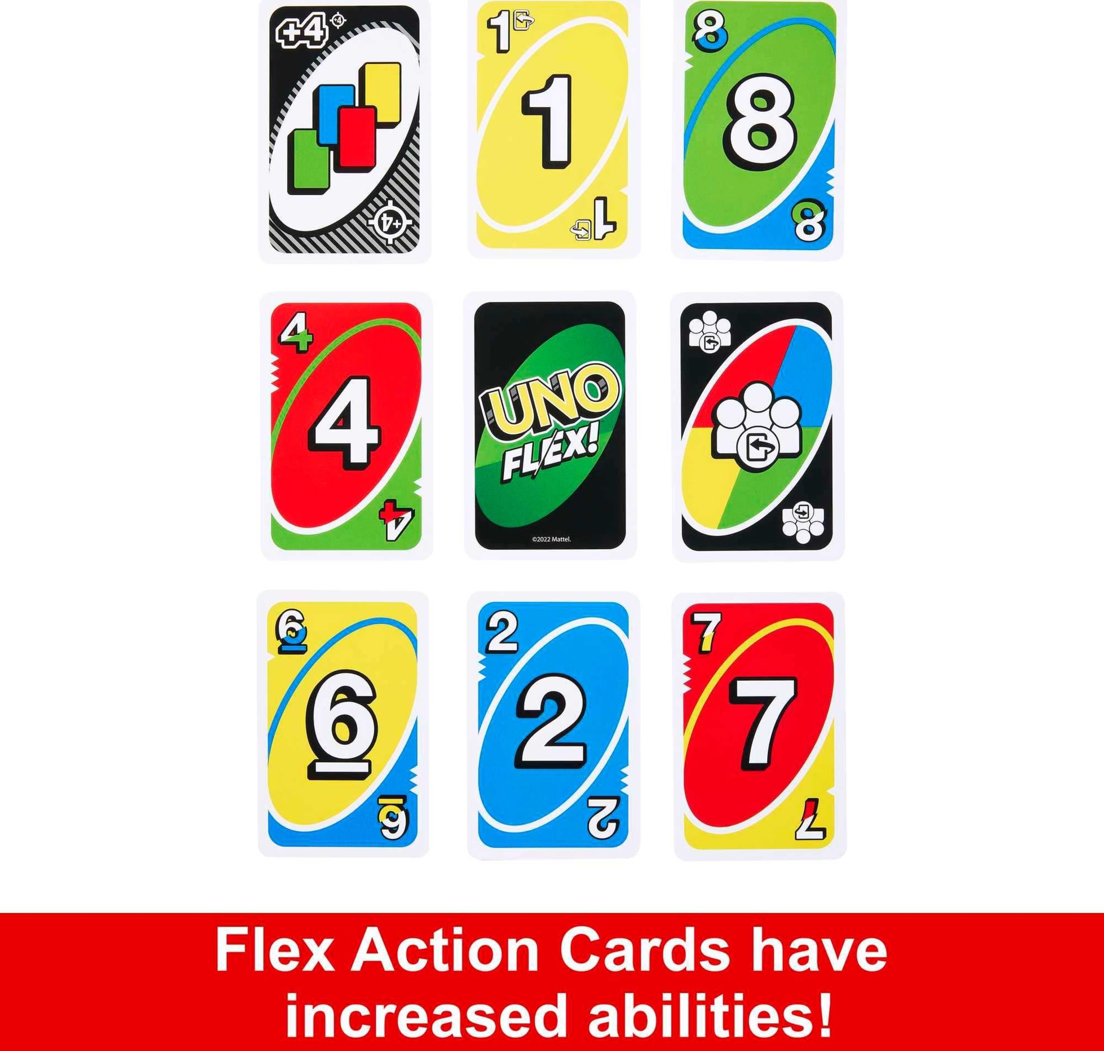 Mattel Games UNO Flex Card Game for Family Night Where Cards Change Color When Flexed in Collectible Tin Box