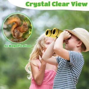 6 Pack Kids Binoculars Shock Proof Toy Binoculars Set for Age 3-12 Years Boys Girls Hunting Folding Small Telescope Birthday Gifts Bird Watching Educational Learning Camping Outdoor (Vivid Colors)