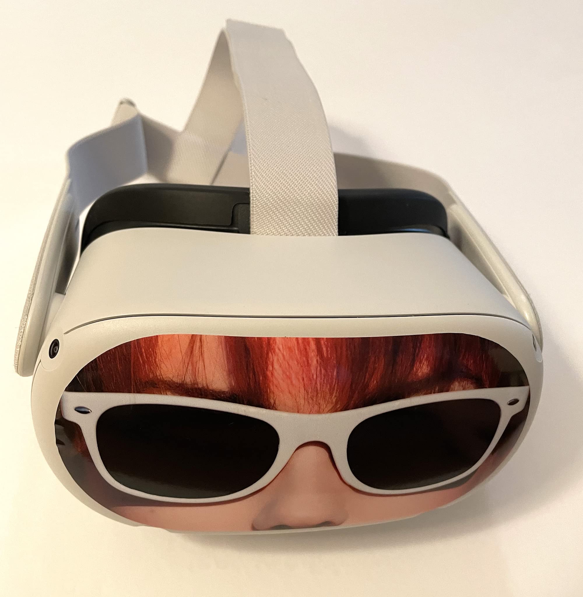 Redhead with White Sunglasses Decal for Quest 2 VR Headset - Meta/Oculus - Glossy Vinyl Sticker