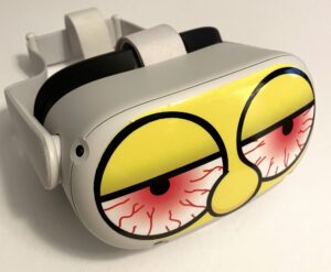 stoner eyes decal for quest 2 vr headset - meta/oculus - glossy vinyl sticker