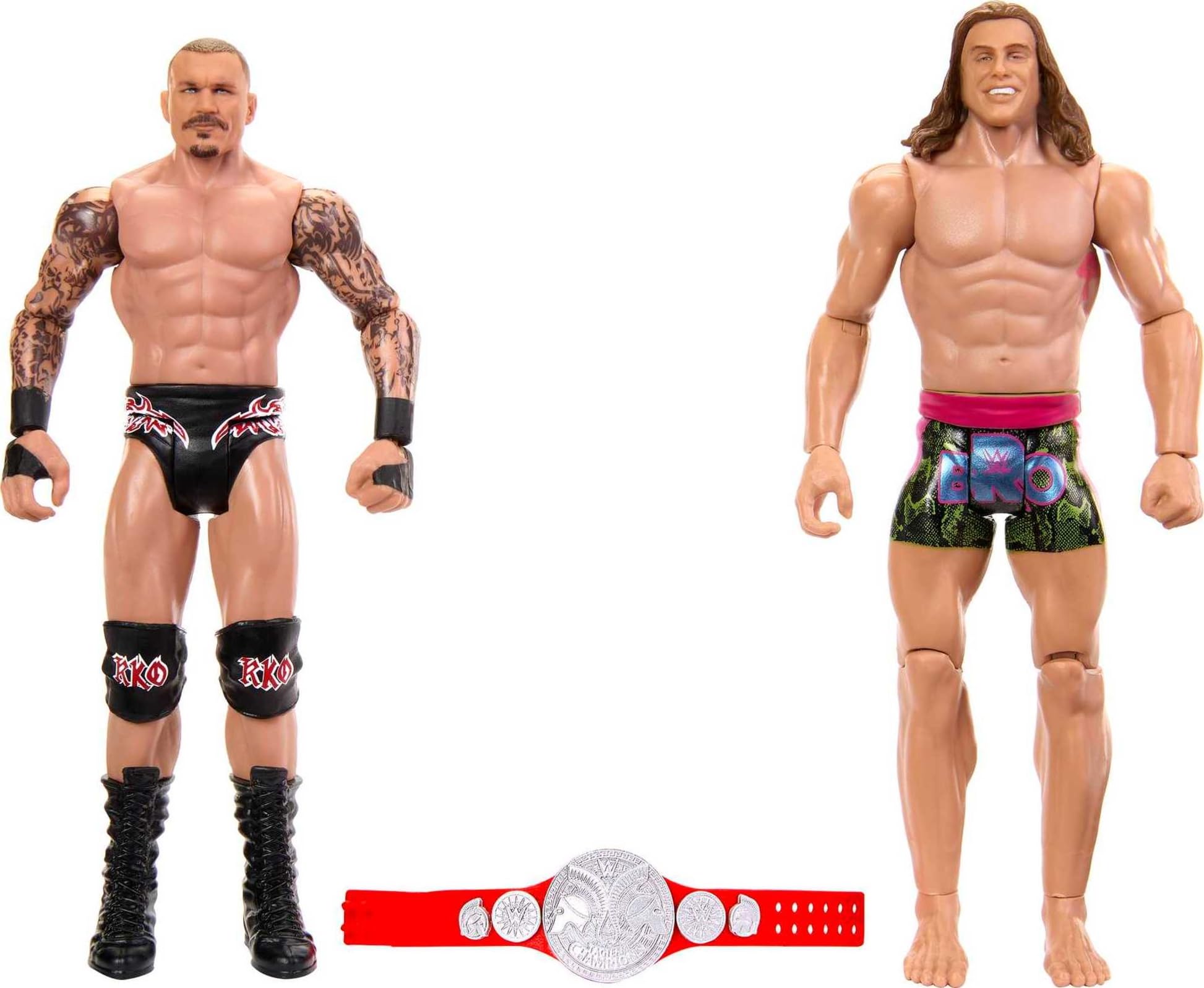 Mattel WWE Randy Orton & Matt Riddle Championship Showdown Action Figure 2-Pack with RAW Tag Team Championship, 6-inch