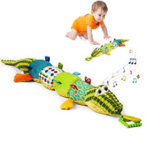 Jollybaby Baby Toys, Tummy Time Baby Toys with Rattles, Crinkle, Newborn Baby Musical Toys for Infant 0 3 6 9 12 Months Boys & Girls-Alligator