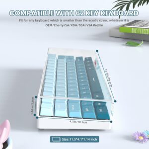 ZIYOU LANG KC01 Acrylic Clear Transparent Keyboard Cover(11.5*4.1*1.14’’) with Dustproof Waterproof Anti-hit Anti-cat Protective Case for 60% Small Layout 61Key 64Key 68Key Mechanical Gaming Keyboard