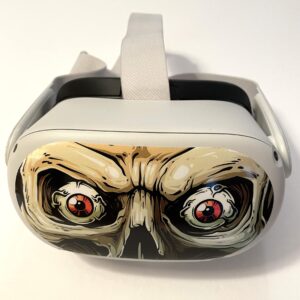 Scary Skeleton Decal for Quest 2 VR Headset - Meta/Oculus - Glossy Vinyl Sticker