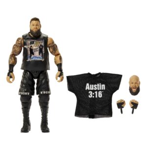 mattel wwe kevin owens elite collection action figure, deluxe articulation & life-like detail with iconic accessories, 6-inch