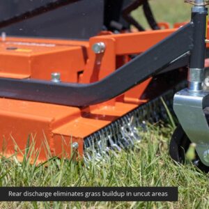 Titan Attachments Skid Steer 72in Wide Finish Mower Attachment, Rear Discharge Landscaping Equipment