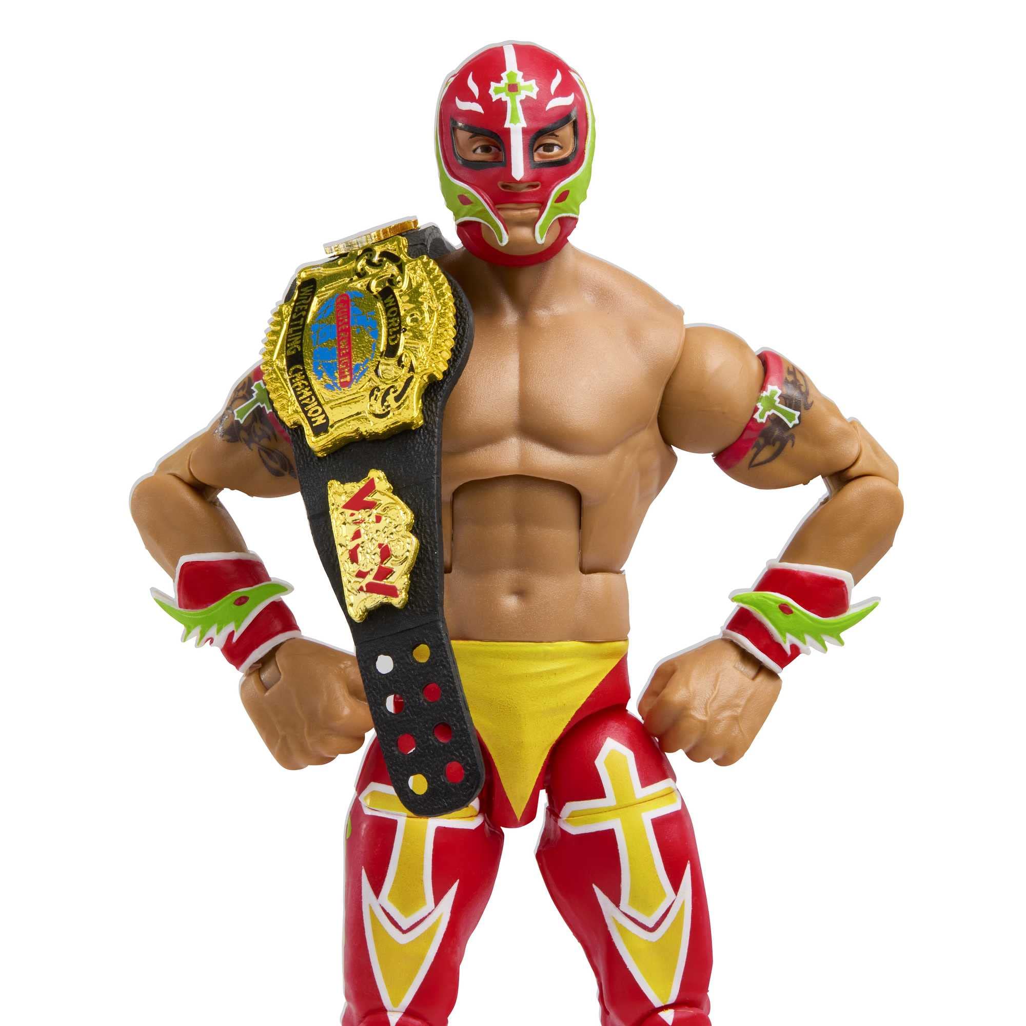 Mattel WWE Rey Mysterio Elite Collection Action Figure, Deluxe Articulation & Life-like Detail with Iconic Accessories, 6-inch