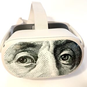 Ben Franklin Decal for Quest 2 VR Headset - Meta/Oculus - Glossy Vinyl Sticker