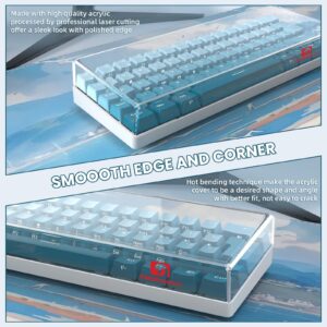 ZIYOU LANG KC01 Acrylic Clear Transparent Keyboard Cover(11.5*4.1*1.14’’) with Dustproof Waterproof Anti-hit Anti-cat Protective Case for 60% Small Layout 61Key 64Key 68Key Mechanical Gaming Keyboard