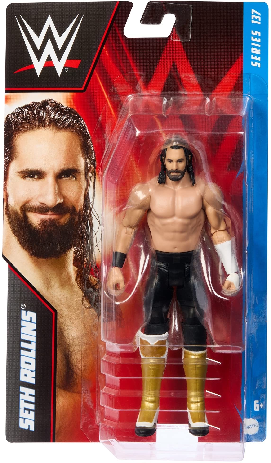 Mattel WWE Seth Rollins Basic Action Figure, 10 Points of Articulation & Life-like Detail, 6-inch Collectible