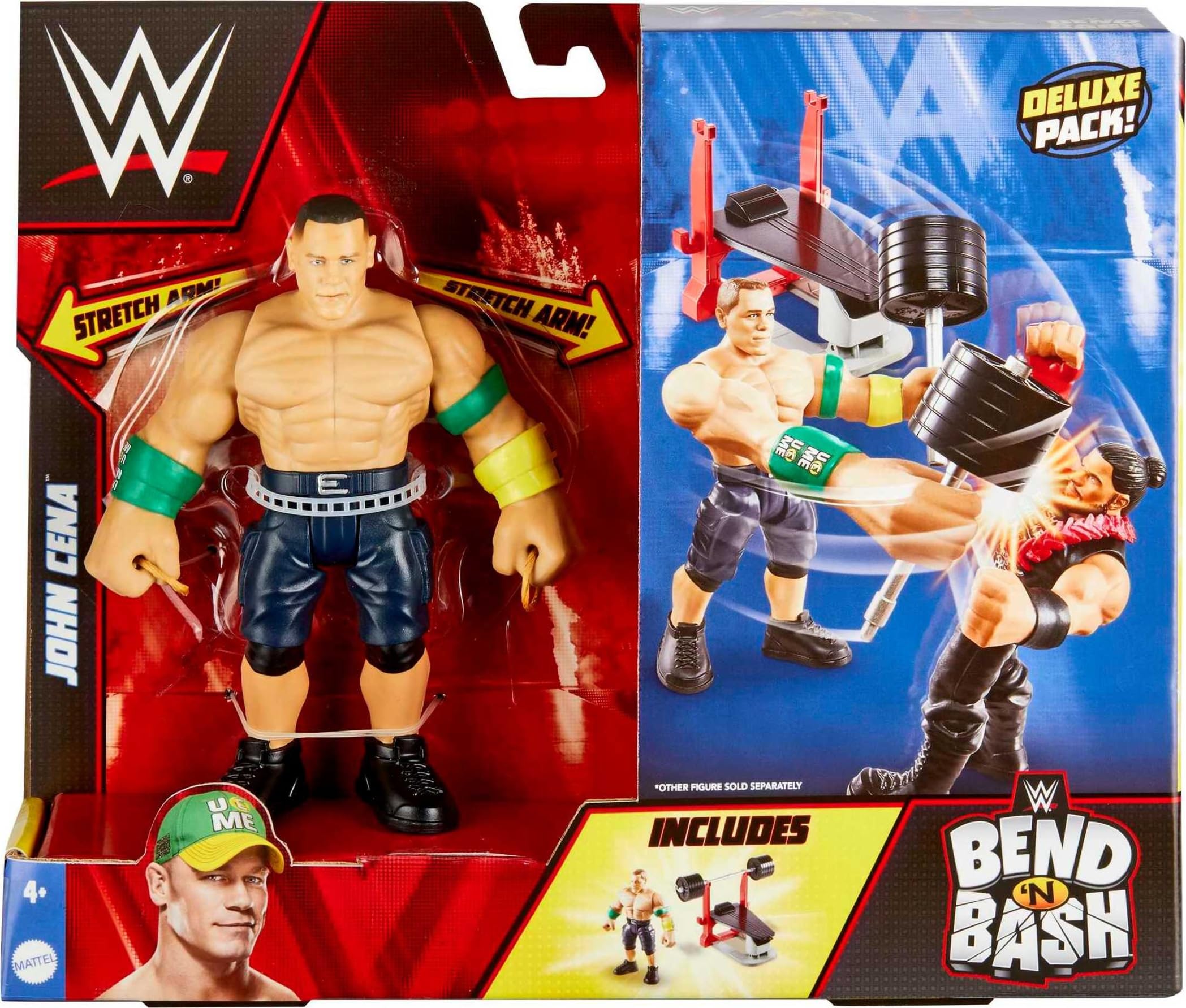 Mattel WWE John Cena Bend 'n Bash Stretching Action Figure with Accessories, 5.5-inch