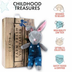 Foothill Toy Co. Animals in Boxes - 'Hopper The Garden Rabbit' Playset with Stuffed Bunny in a Vegetable Crate Bed