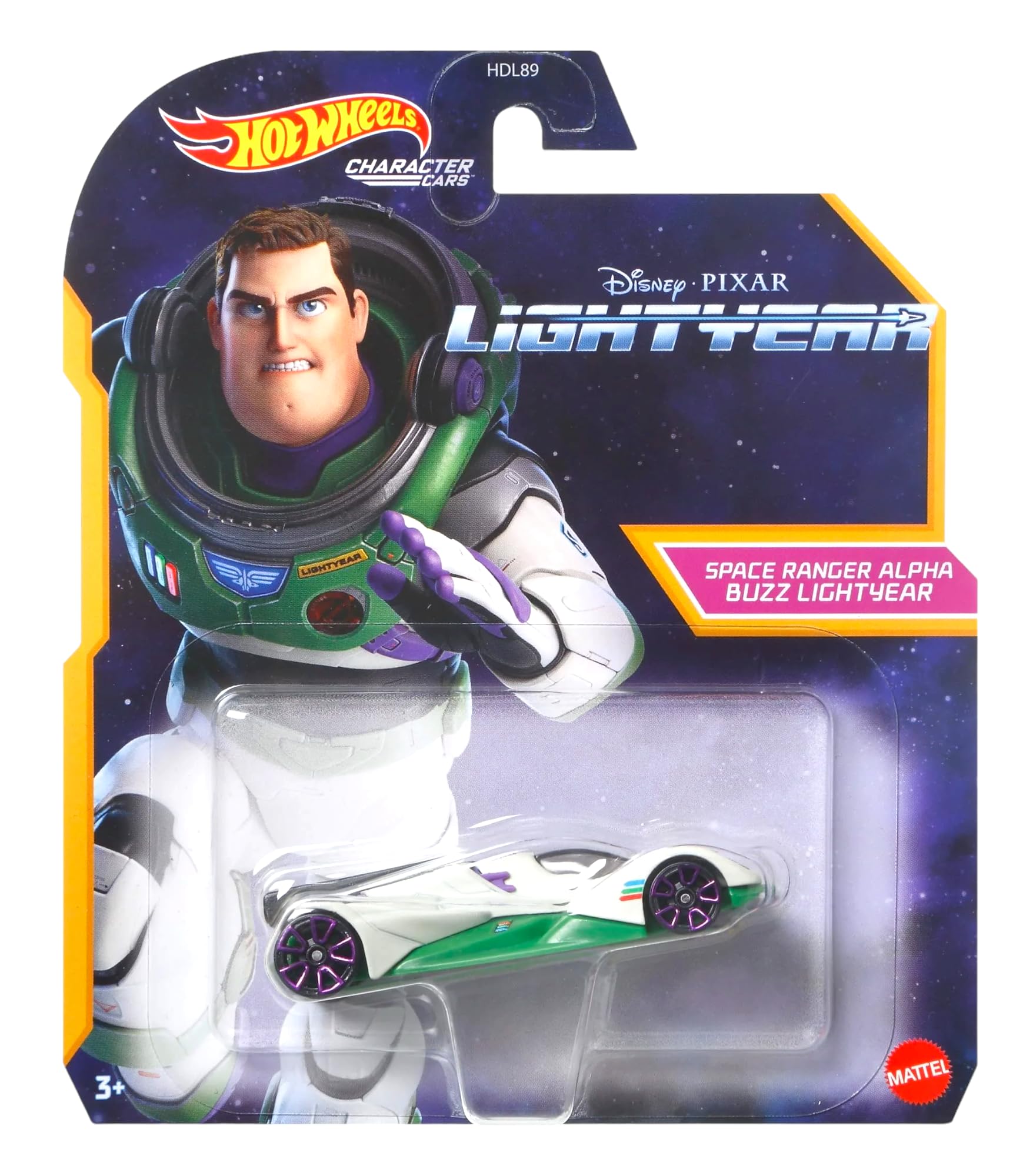 Hot Wheels Disney Pixar Lightyear Character Cars Set of 3 Diecast Vehicles with Space Buzz and Sox