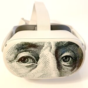 Ben Franklin Decal for Quest 2 VR Headset - Meta/Oculus - Glossy Vinyl Sticker