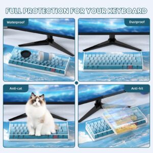 ZIYOU LANG KC01 Acrylic Clear Transparent Keyboard Cover(11.5*4.1*1.14’’) with Dustproof Waterproof Anti-hit Anti-cat Protective Case for 60% Small Layout 61Key 64Key 68Key Mechanical Gaming Keyboard