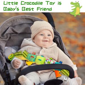 Jollybaby Baby Toys, Tummy Time Baby Toys with Rattles, Crinkle, Newborn Baby Musical Toys for Infant 0 3 6 9 12 Months Boys & Girls-Alligator