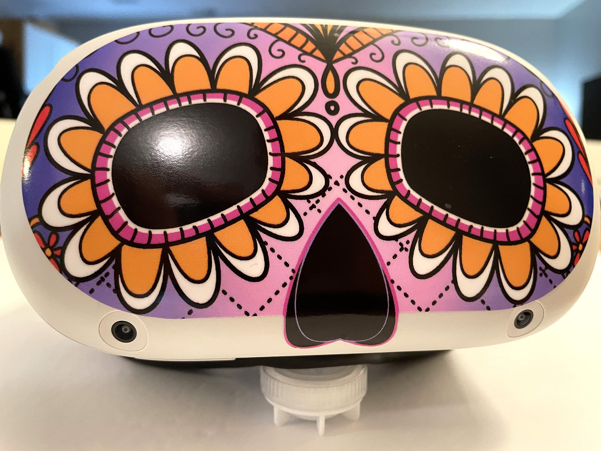 Sugar Skull (Purple) Decal for Quest 2 VR Headset - Meta/Oculus - Glossy Vinyl Sticker