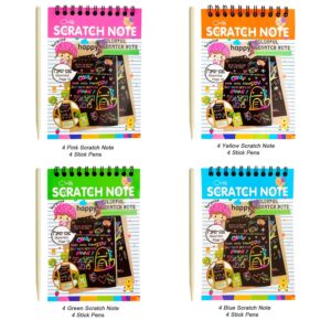 Huastyle 16 Pack Scratch Notebooks Art and Crafts for Kids Ages 4-8-12 Party Favors, Treasure Box Prizes for Kids Classroom Pinata Stuffers Goodie Bags Activities Drawing Girls Birthday Games