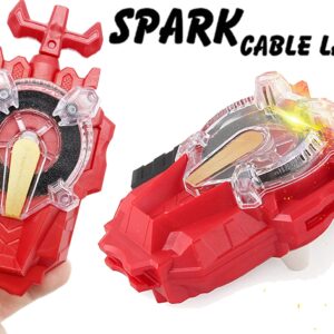 SUPERBLADE Blade Toy Set Battling Game Toys Sparking Launcher Grip Bey Battling Top Burst B-145 DX Starter Venom Diabolos.Vn.Bl Left and Right Launcher Play Blades Gaming Toy Set Gift for Boys 4-8-12+