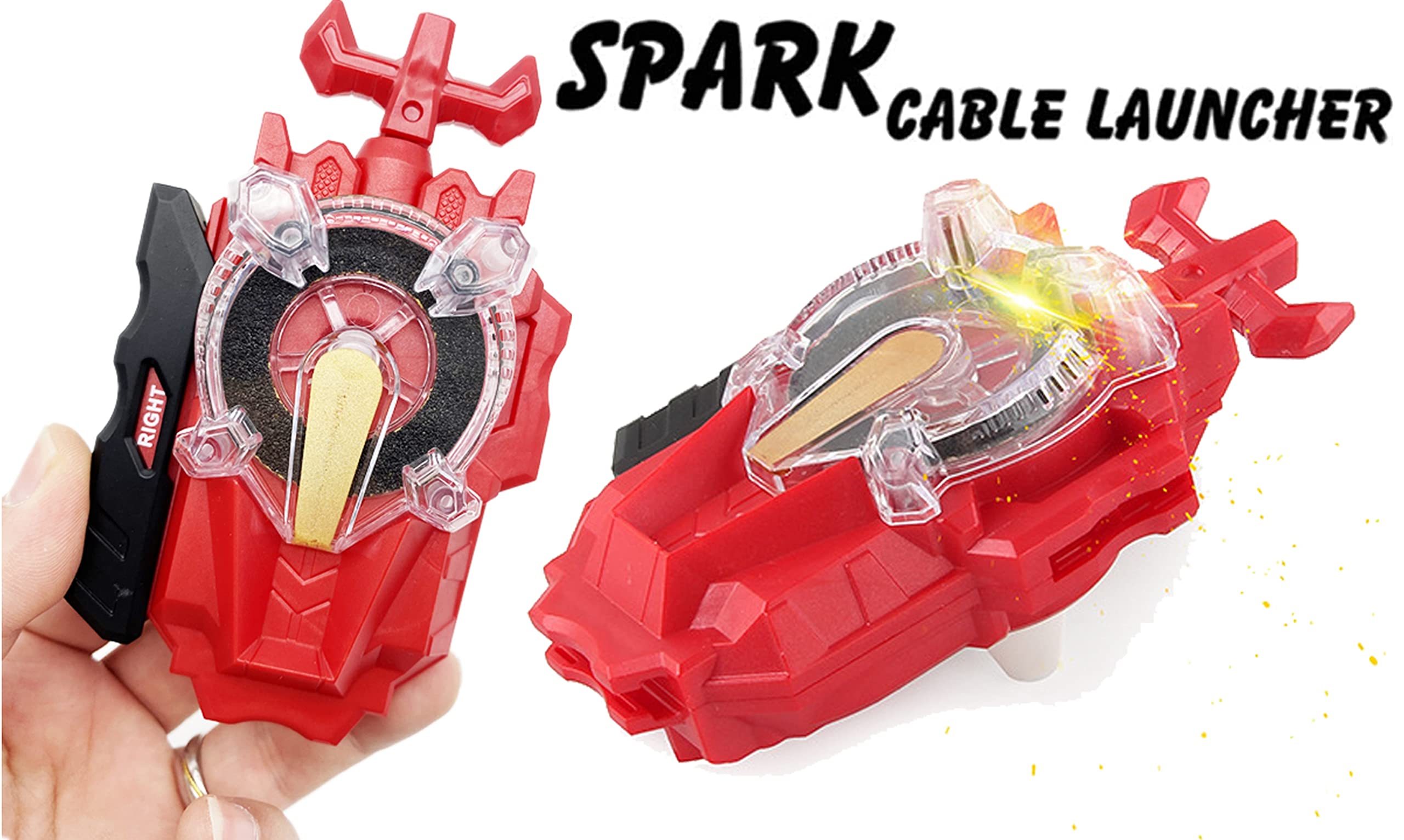 SUPERBLADE Blade Toy Set Battling Game Toys Sparking Launcher Grip Bey Battling Top Burst B-145 DX Starter Venom Diabolos.Vn.Bl Left and Right Launcher Play Blades Gaming Toy Set Gift for Boys 4-8-12+