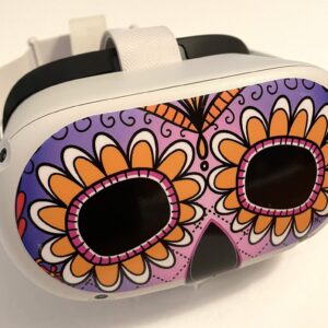 Sugar Skull (Purple) Decal for Quest 2 VR Headset - Meta/Oculus - Glossy Vinyl Sticker