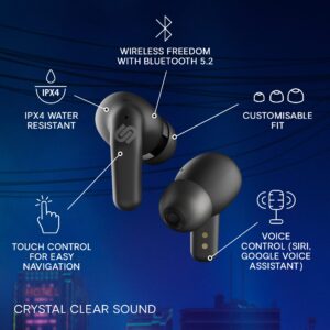 Urbanista Wireless Earphones | Wireless Earbuds with Microphone | 70ms Low Latency Gaming Earbuds | Dual-Mode Bluetooth Earphones | Fast Charge USB-C Earphones | 32 H Playtime | Seoul, Midnight Black