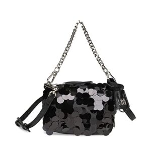 steve madden noble-p pailette sequins mini bag, black