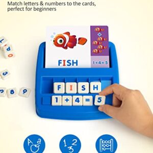 Coogam Matching Letter Game, Alphabet Spelling Reading Flash Cards, Math Number Words Puzzle Montessori Early Learning Educational Gift Toys for 3 4 5 Year Old Kids