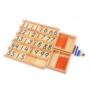 Gudong Montessori Teaching Math Toys Teens and Tens Seguin Board with Beads Bars Wood Toys Early Childhood Education Preschool Training (A)