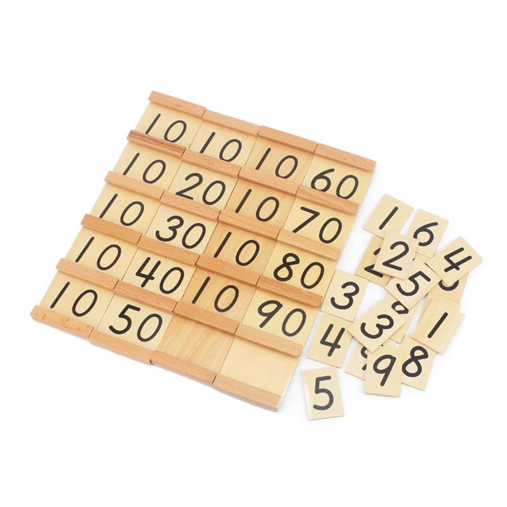 Gudong Montessori Teaching Math Toys Teens and Tens Seguin Board with Beads Bars Wood Toys Early Childhood Education Preschool Training (A)