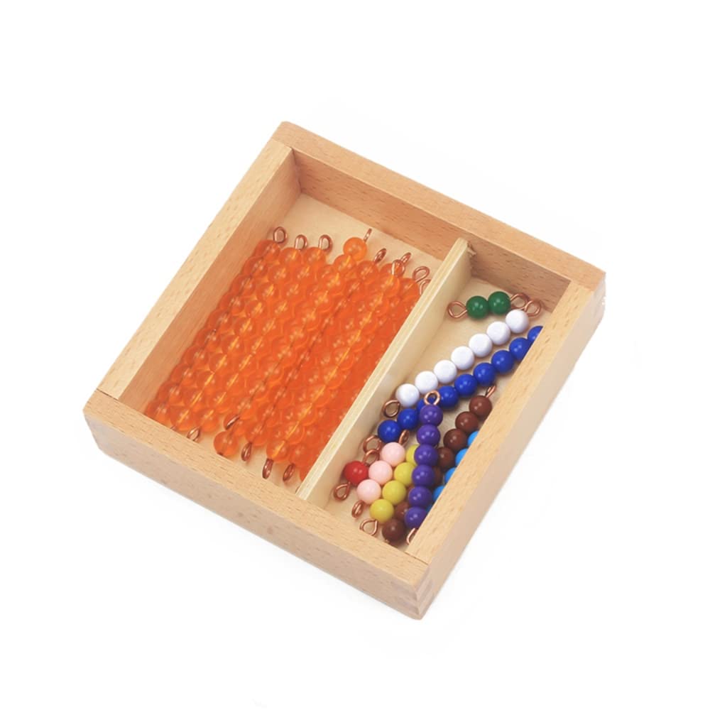 Gudong Montessori Teaching Math Toys Teens and Tens Seguin Board with Beads Bars Wood Toys Early Childhood Education Preschool Training (A)