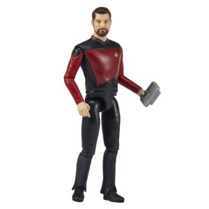 star trek playmates toys universe: 5" commander william riker “next generation action figure with accessories, multi