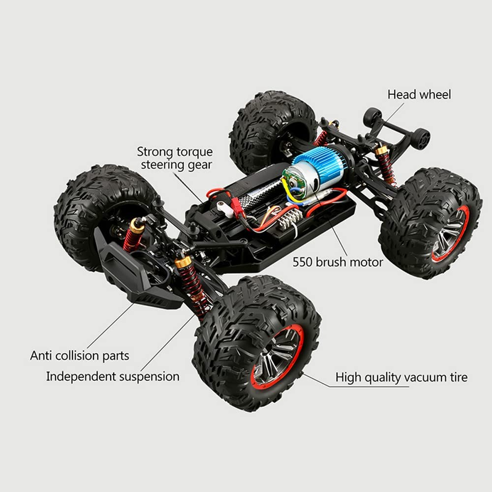 QAQQVQ RC Cars High Speed Remote Control Car for Kids Adults 1:10 Scale 45 KM/H 4X4 Off Road Monster Trucks, 2.4GHz All Terrain Electric Toy with 550 Motor Play Gift for Boy Girl