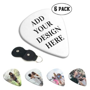 Custom Guitar Pick Personalized Guitar Picks Design Your Own Text Name Photo Wear Resistant Gifts for Dad Guitar Player Boyfriend Guitar Accessories for Acoustic Guitar Ukulele (0.71mm)