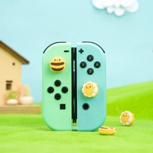 GeekShare Cute Silicone Joycon Thumb Grip Caps, Joystick Cover Compatible with Nintendo Switch/OLED/Switch Lite,4PCS - Sunflower & Bee