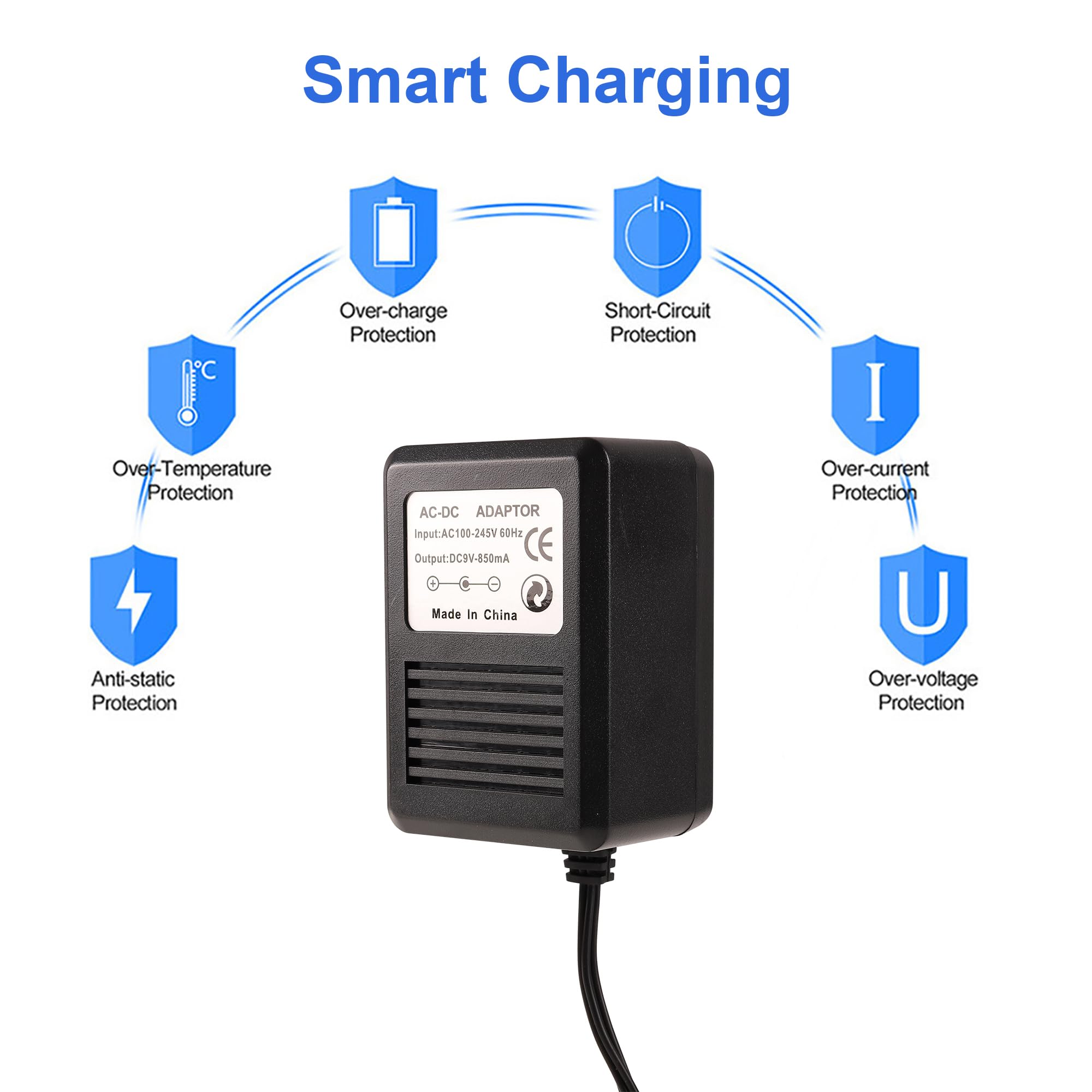 SNES Power Cord, NES Power Cord, AC Power Supply Compatible with Super Nintendo/SNES/NES/Genesis1