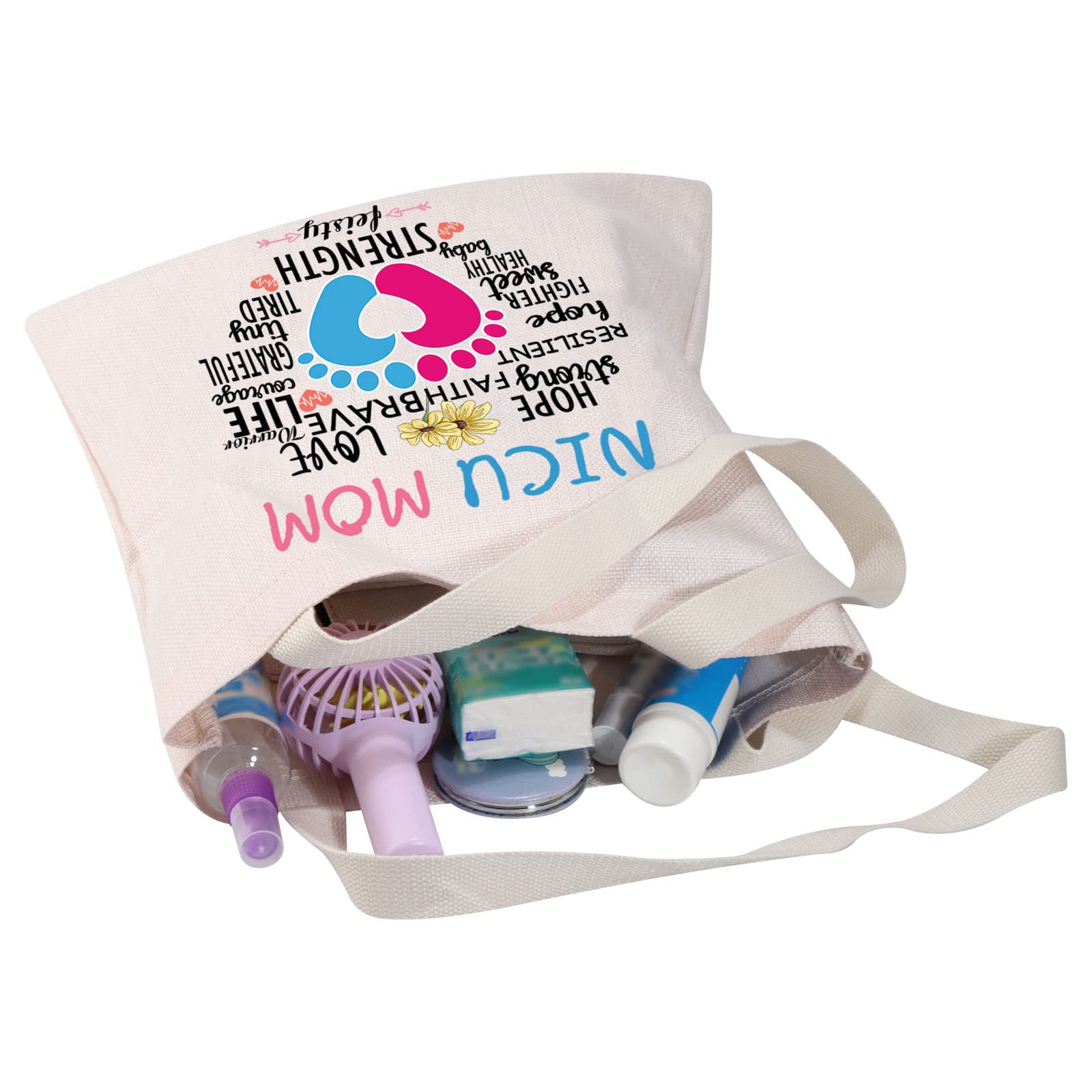 MBMSO NICU Mom Gifts Preemie Mom Gifts NICU Gifts for Mom Tote Bag NICU Awareness Gift for Mommy Premature Birth New Mom Gift (NICU MOM TB)