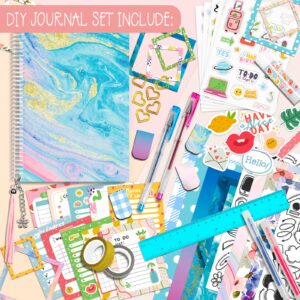 ABERLLS DIY Journal Kit for Girls, Birthday Gift for 6 7 8 9 10 11 12 Year Old Girl, Art Crafts Kits for Tween Teenage Kids, Scrapbook Diary Supplies Toy Set