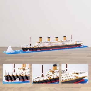 Kadablk Architecture RMS Titanic Model Construction Set,1872 PCS for Adults and Kids Skyscraper Building Blocks Set,Micro Blocks Set,Mini DIY STEM Assembly Toys,Landmark Model