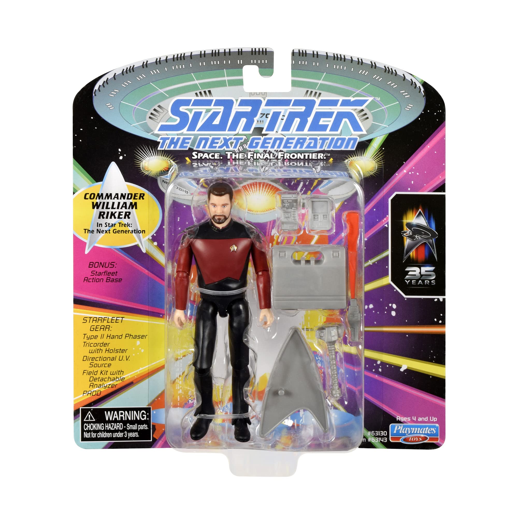 Star Trek Playmates Toys Universe: 5" Commander William Riker “Next Generation Action Figure with Accessories, Multi