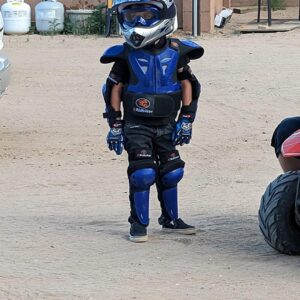 Kids Dirt Bike Gear Chest Protector Motocross Gear Motorcycle Armor Vest Elbow Guard Knee Shin Guard Pads Youth Motorcycle Protective Gear (Blue, S:(Height:39.37"-45.27"))