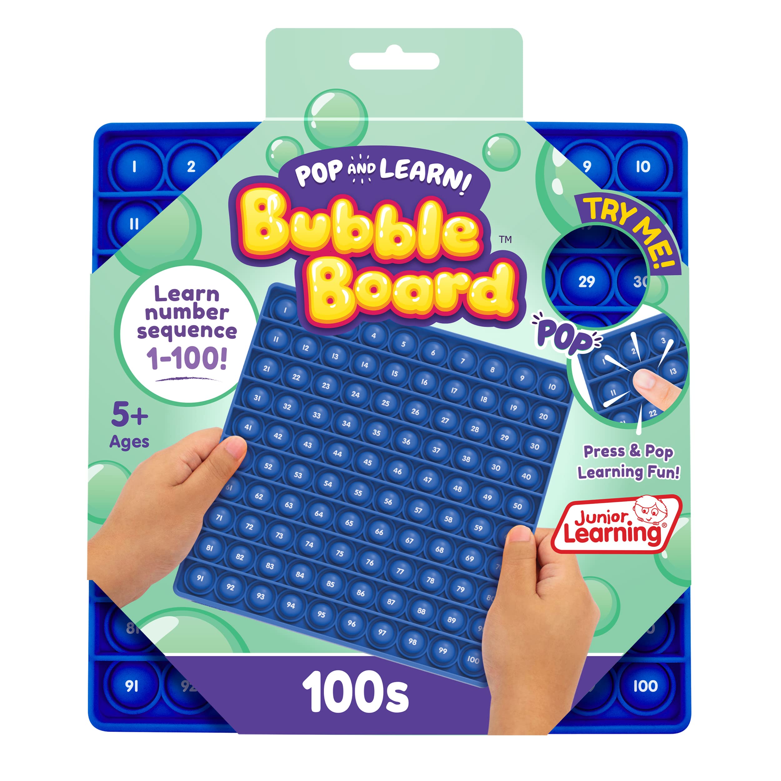 Junior Learning 100s Bubble Board, Multicolor (JL676), 8" x 8"