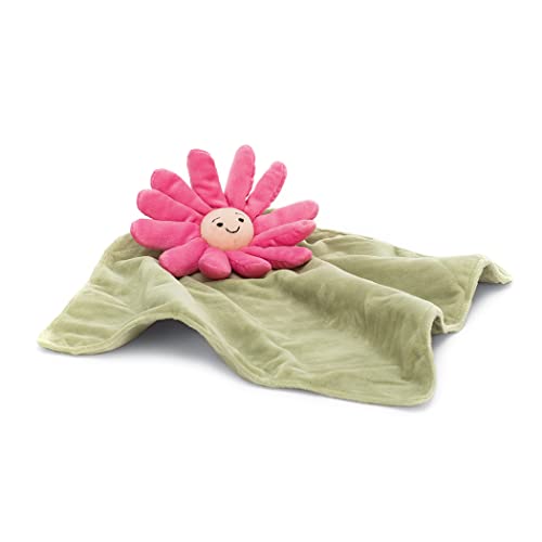 Jellycat Fleury Gerbera Pink Flower Soother, 13.5 inches | Security Blanket and Lovey for Babies | Baby Gift