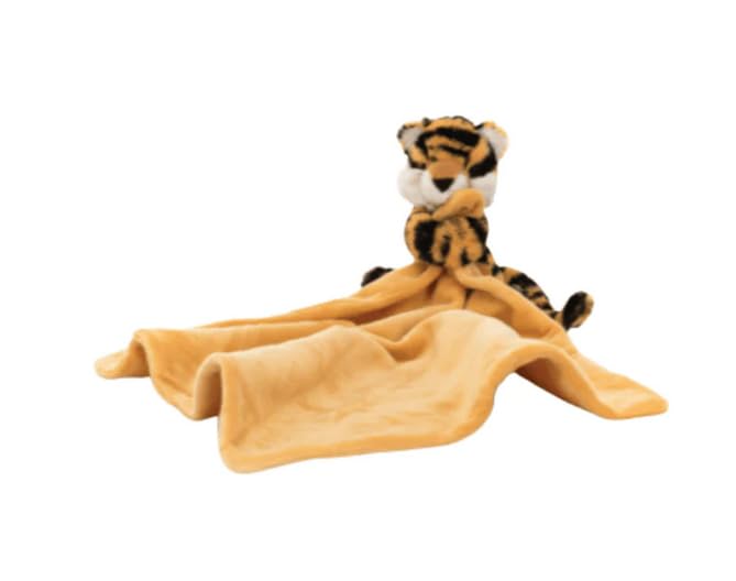 Jellycat Bashful Tiger Soother, 13.5 inches | Security Blanket and Lovey for Babies | Baby Gift